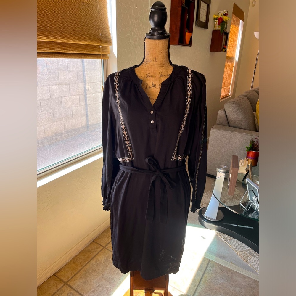 Garnet Hill black tencel dress size 12